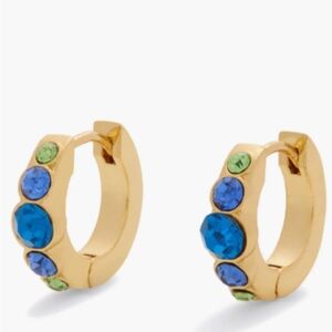 Kurt Geiger London Blue Green Huggie Hoop Earrings
